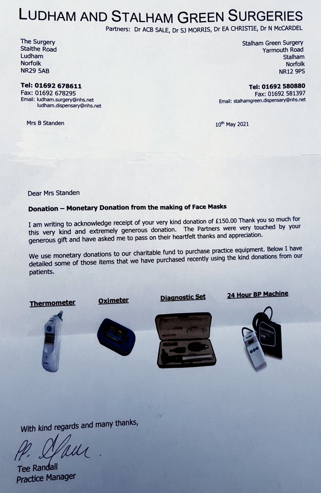 Letter from
                              surgery